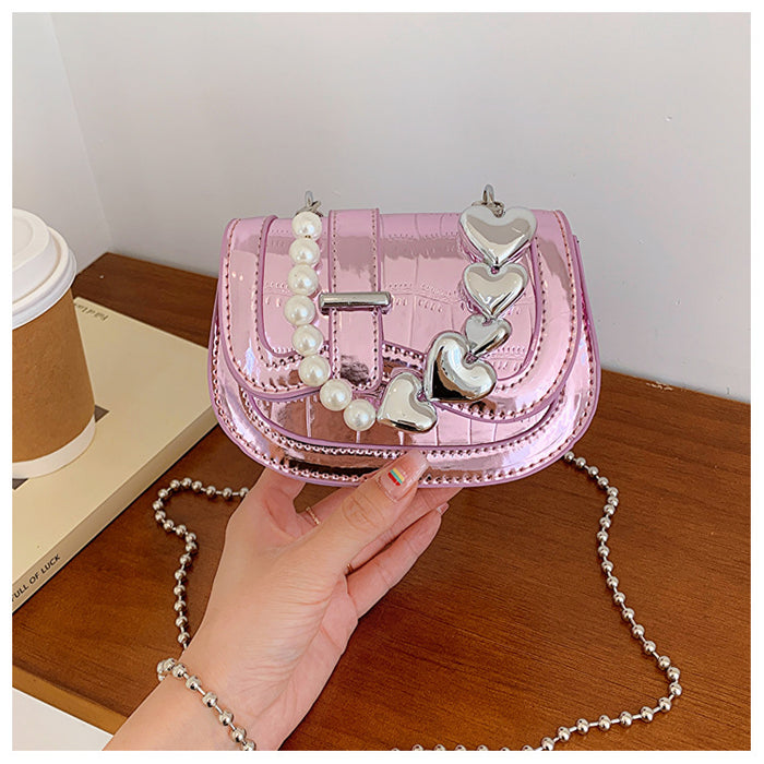 Wholesale Mini small bag, high-end texture diagonal bag, fashionable glossy chain shoulder bag