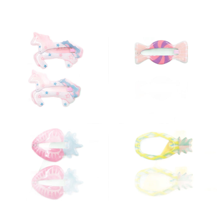 Wholesale Cartoon Hair Clips Set For Little Girls Strawberry Unicorn Pineapple Candy Fashion Hair Accessory