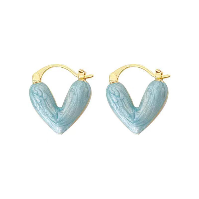 Wholesale Alloy Oil Drop Heart Earrings JDC-ES-Chengx001