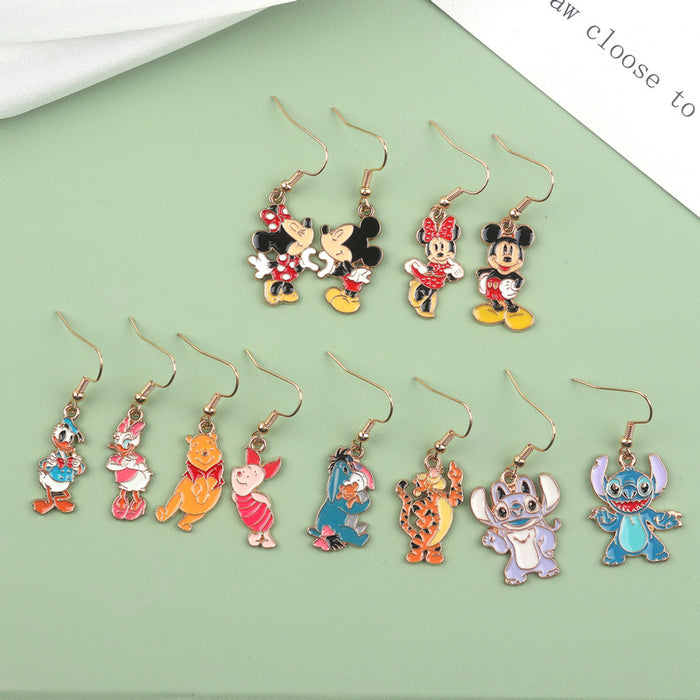 Wholesale Cartoon Alloy Pendant Earrings JDC-ES-FuYu005