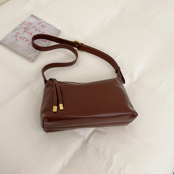 Wholesale Retro Pillow Shoulder Bag PU Leather Black