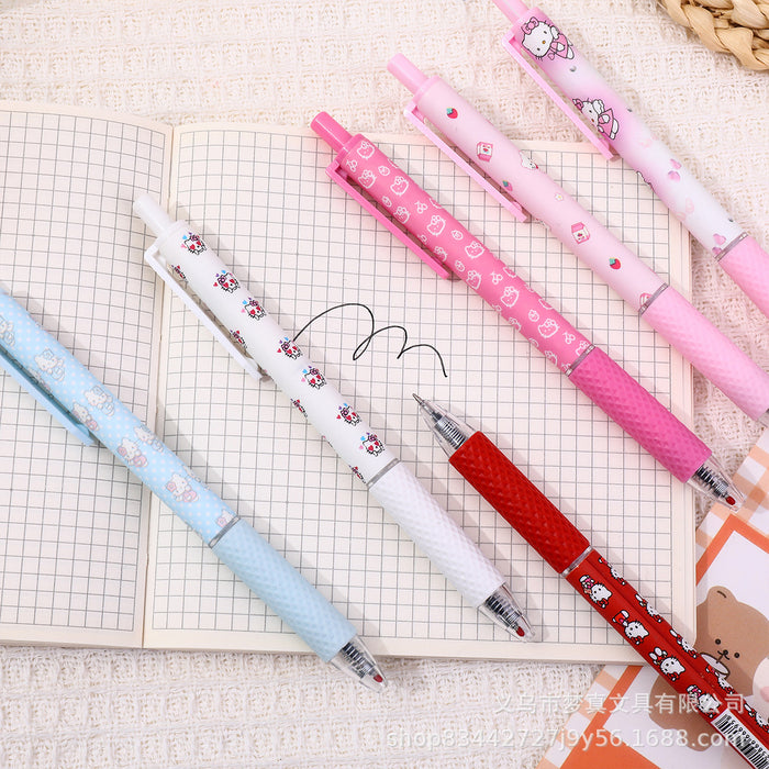 Wholesale 6pcs Floral Series  Cat Gel Pen Cartoon Press Pen Quick-drying