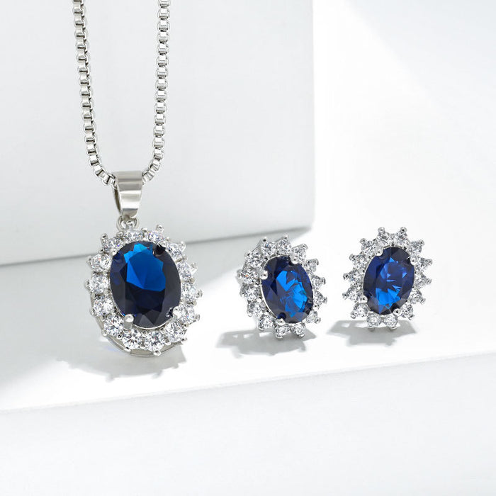 Wholesale Multi-color Pendant Necklace  Round Sapphire Sunflower Necklace