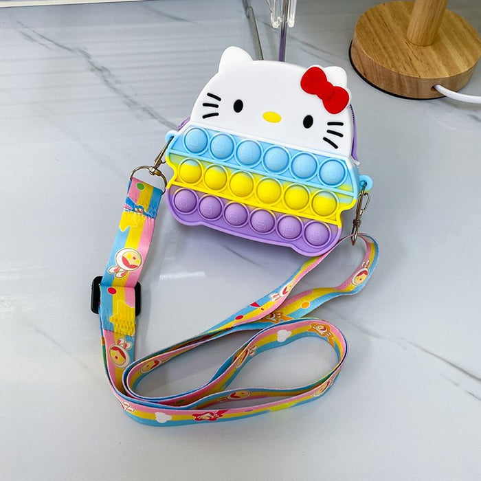 Wholesale Cute Silicone Crossbody Wallet for Girls Red Strawberry Bow Design
