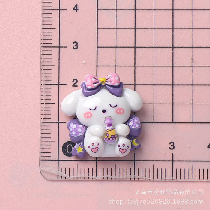 Wholesale Cartoon Glossy Magician Puppy Resin Accessories Jewelry Hairpin Mobile Phone Case Water Cup Head Jewelry