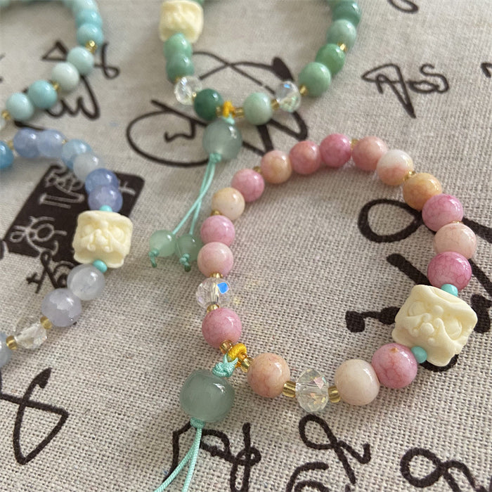 Wholesale Ice cracked glass elastic rope bracelet, sweet bracelet wholesale bracelet