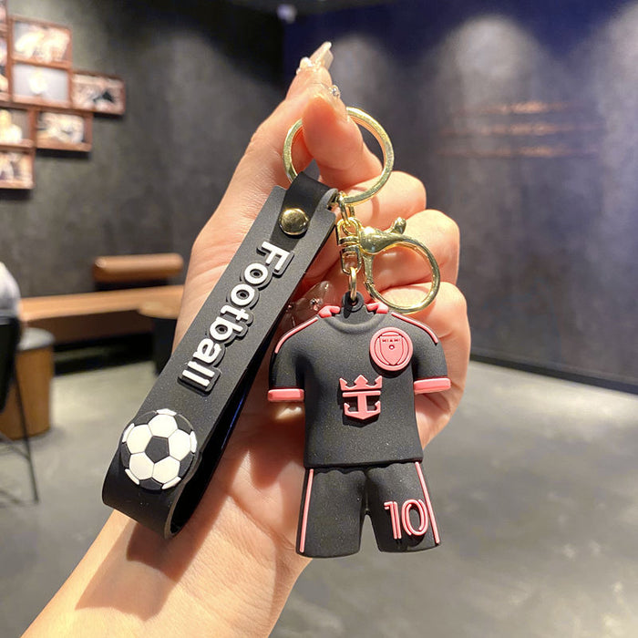 Wholesale Football Jersey Keychain Cartoon Doll School Bag Pendant Car Key Chain Small Gift