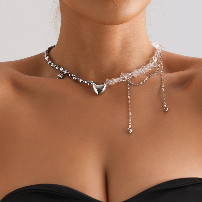 Wholesale Heart Pendant Starfish Tassel Collarbone Necklace