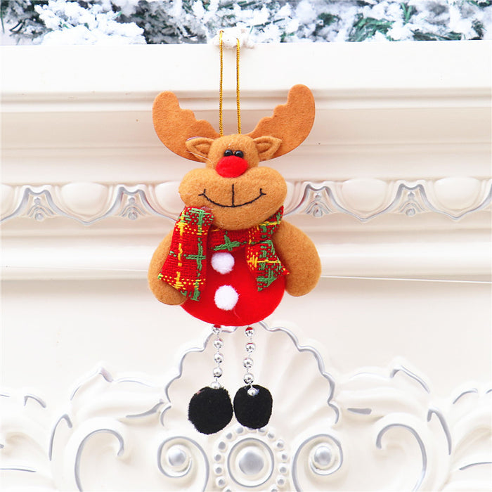 Wholesale Christmas Decorations Small Pendant Christmas Tree Fabric Pendant Elder Elk Doll Small Hanging Window Small Pendant