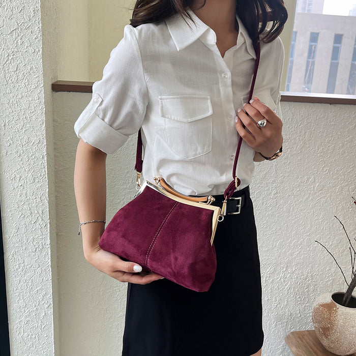 Wholesale Trendy Suede Crossbody Bag Black Street Fashion Boutique Resale