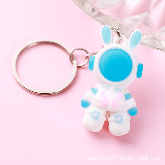 Wholesale  Cartoon Astronaut Keychain Schoolbag Anti-lost Spaceman Space Rabbit Doll Couple Pendant Accessories