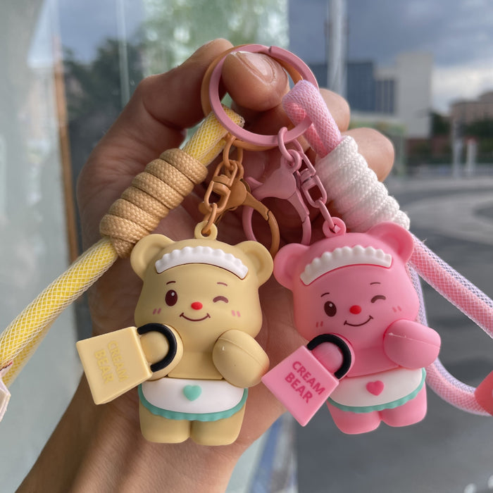 Wholesale Little Bear Cartoon Keychain Cute Bag Pendant Couple Car Keychain