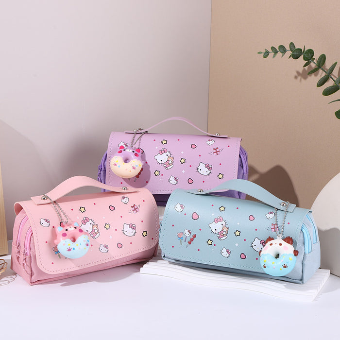 Wholesale Large Capacity Stationery Student Double-Layer Pencil Bags