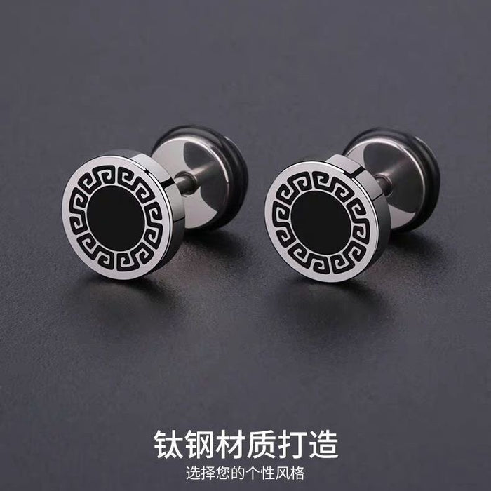 Wholesale Stainless Steel Roman Numeral Round Cake Earrings  JDC-ES-Yanc014
