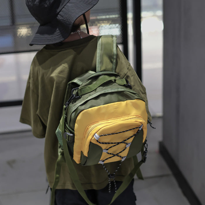 Wholesale New color contrasting drawstring backpack for children, kindergarten backpack, outdoor small backpack