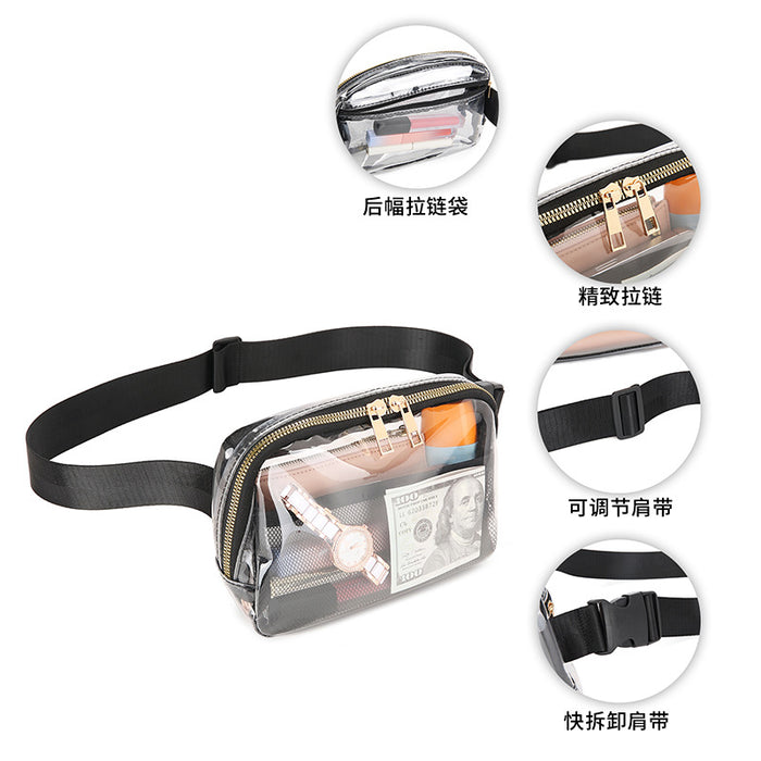 Wholesale PVC Waterproof Transparent Sports Waist Bag Messenger Bag JDC-SD-HanDuo004