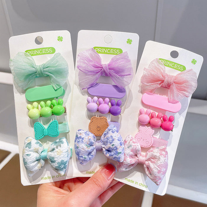 Wholesale Children's Fabric Bow Cartoon Hairpin Set JDC-HC-Jiangx009