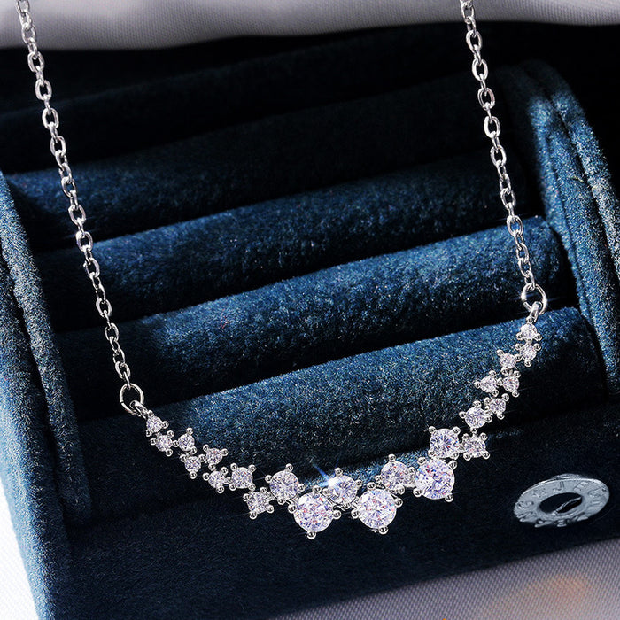 Wholesale gorgeous zircon full diamond pendant smile style women's necklace