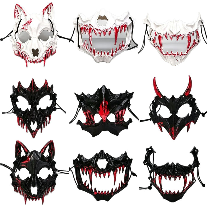 Wholesale Japanese Anime Style Black Werewolf Mask Stylish  Cosplay Mask Decorative Party Costume Accessory For Boutique Resale And Gift