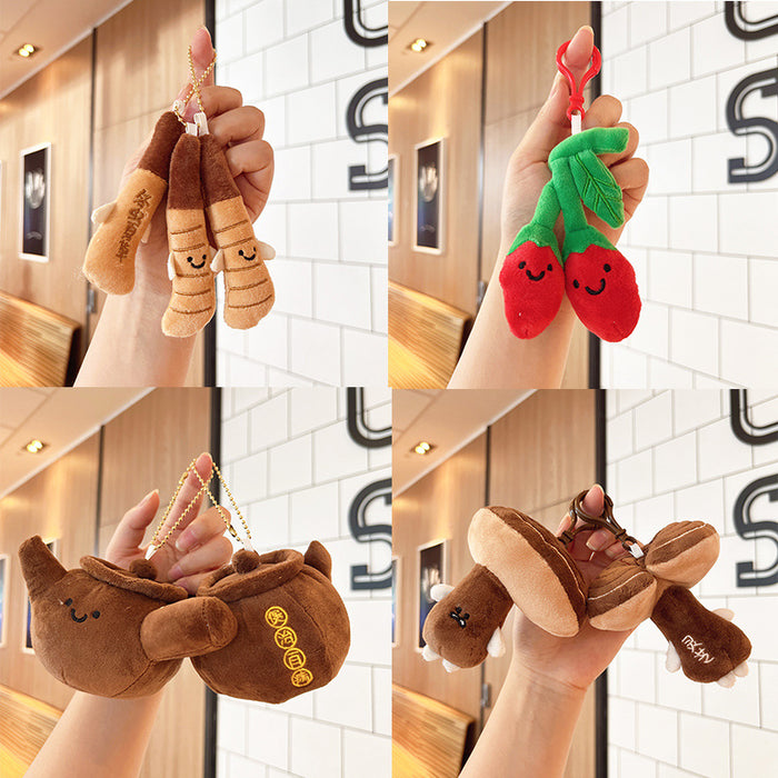 Wholesale Ganoderma lucidum plush pendant medicinal material doll morel keychain plush toy