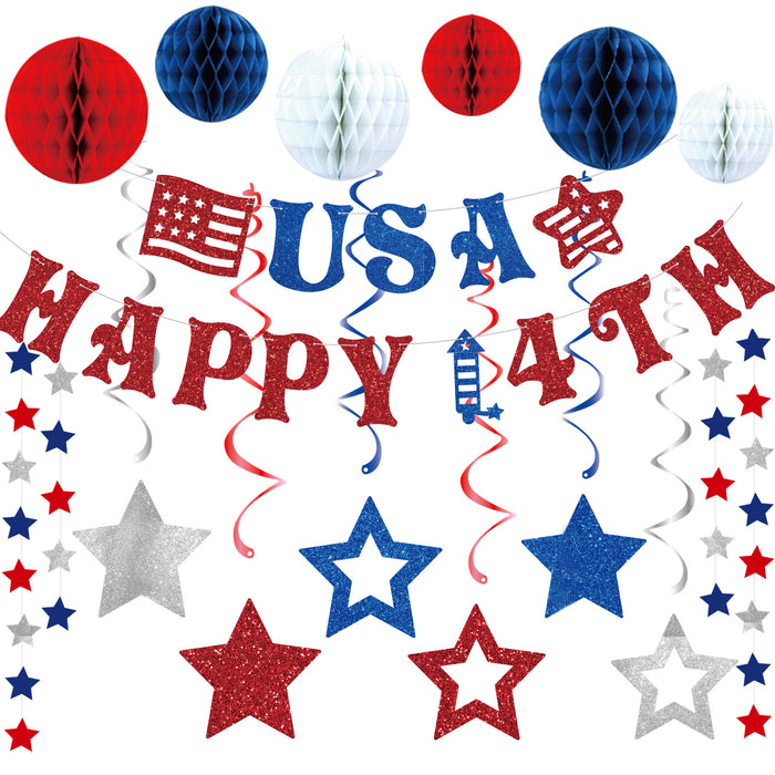 Wholesale Celebration decoration venue decoration supplies, triangular flag, spiral hanging decoration, honeycomb set