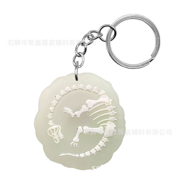Wholesale Dinosaur Fossil Keychain  Pvc Luminous Keychain