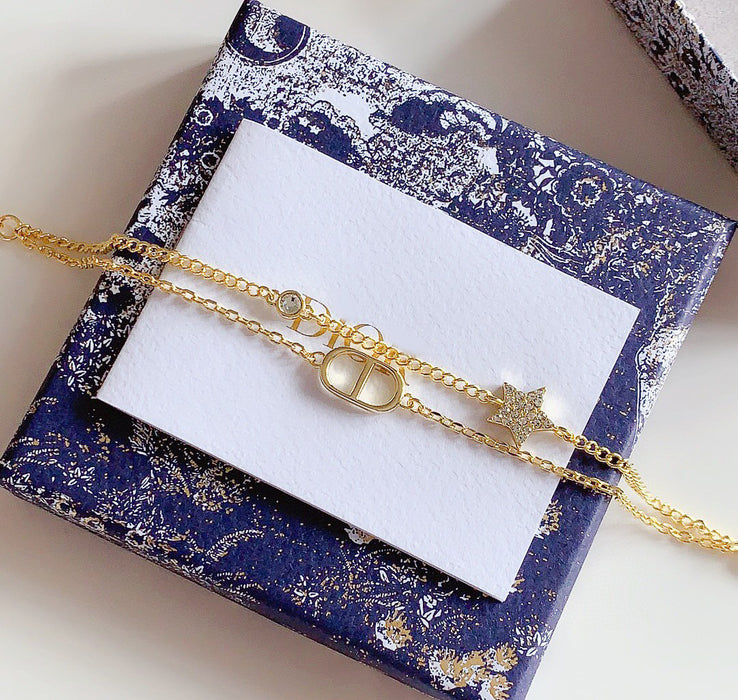 Wholesale Bracelet Women's Simple Classic Two Piece Set Bracelet Gold Letter Bracelet