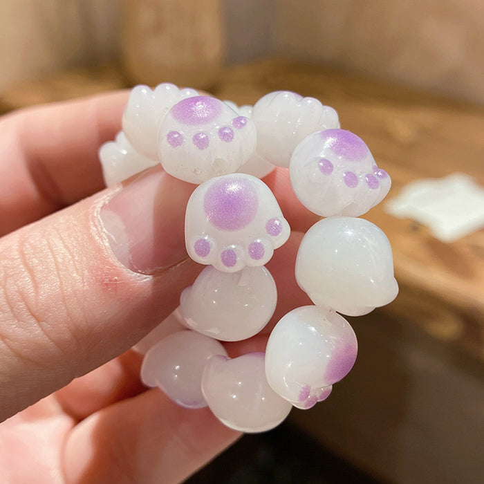 Wholesale Cute Large Resin Cat Claw Bead Bracelet Student Gift MOQ≥2