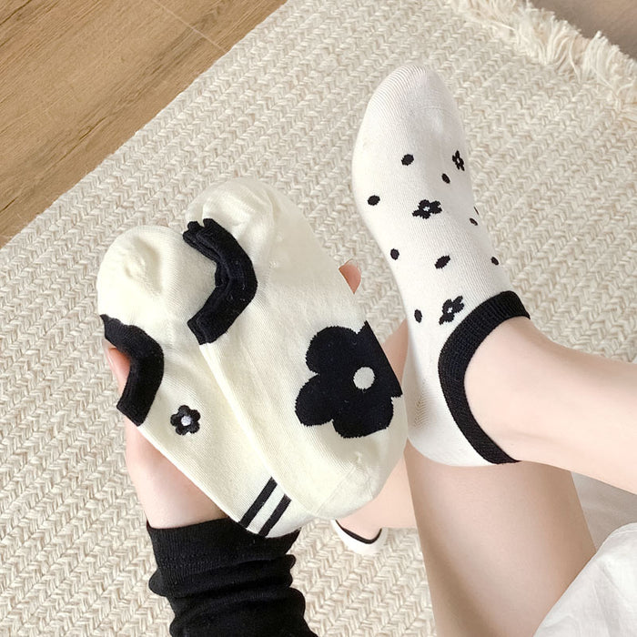 Wholesale Socks Flower Shallow Mouth Ship Socks Trendy Invisible Socks Cotton