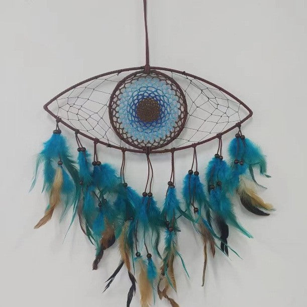 Wholesale Bohemian Evil Eye Dream Catcher Wall Decor Blue