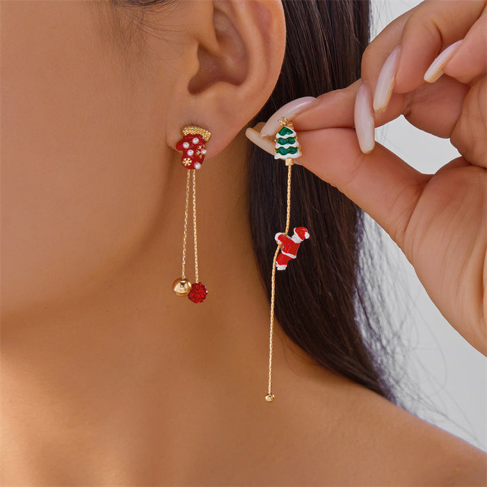 Wholesale Stylish Christmas Tassel Earrings Alloy Elk Design Party Jewelry Gift