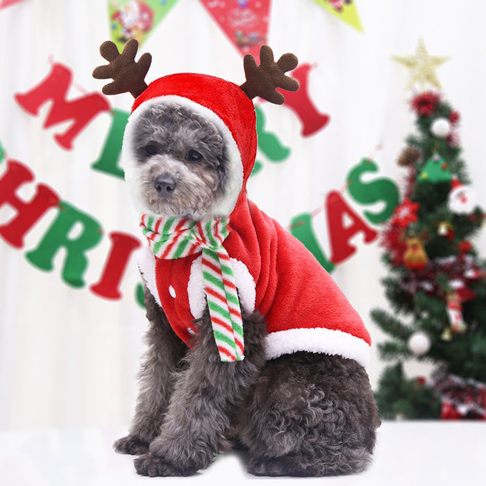 Wholesale Dogs Christmas Pet Supplies Clothes  Cotton Coat Autumn and Winter Elk Cat and Dog Clothes