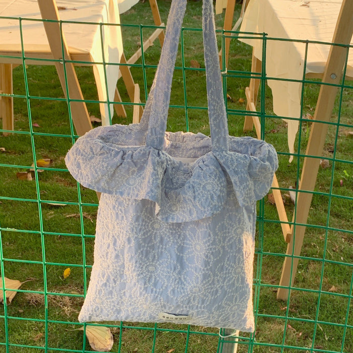 Wholesale Embroidered flower bag with simple and niche design, versatile and fashionable, large capacity crossbody bag