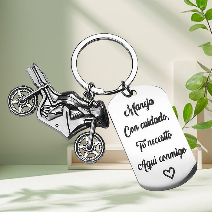 Wholesale Thank You Gift Inspirational Keychain Motorcycle Accessories Stainless Steel Keychain