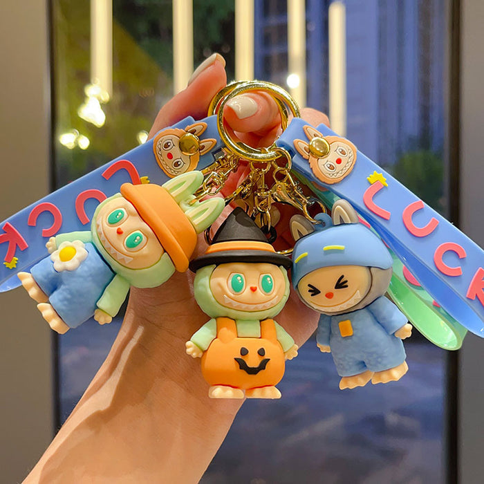 Wholesale Cross-dressing doll cartoon keychain cute couple school bag pendant car keychain claw machine small gift