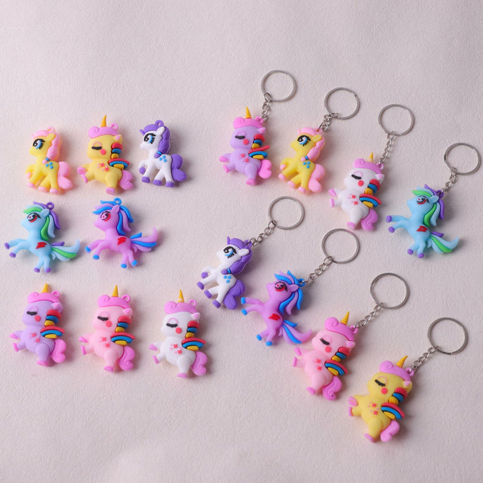 Wholesale Cartoon Cute Rainbow Pony Plush Keychain