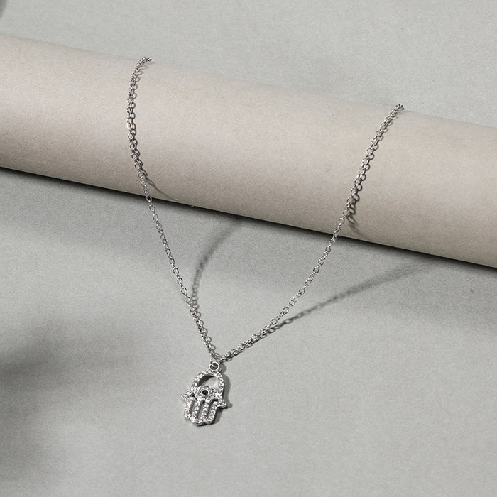 Wholesale Simple Devil's Eye, God's Hand, Crystal Necklace, Personalized Clavicle Chain