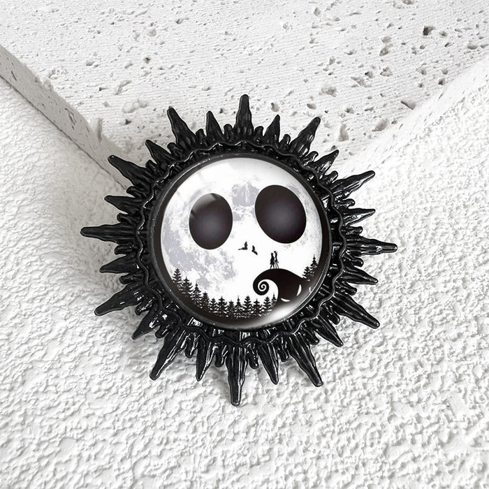 Wholesale  series Christmas night e swimming Black Time gem metal brooch  Black Devil badge