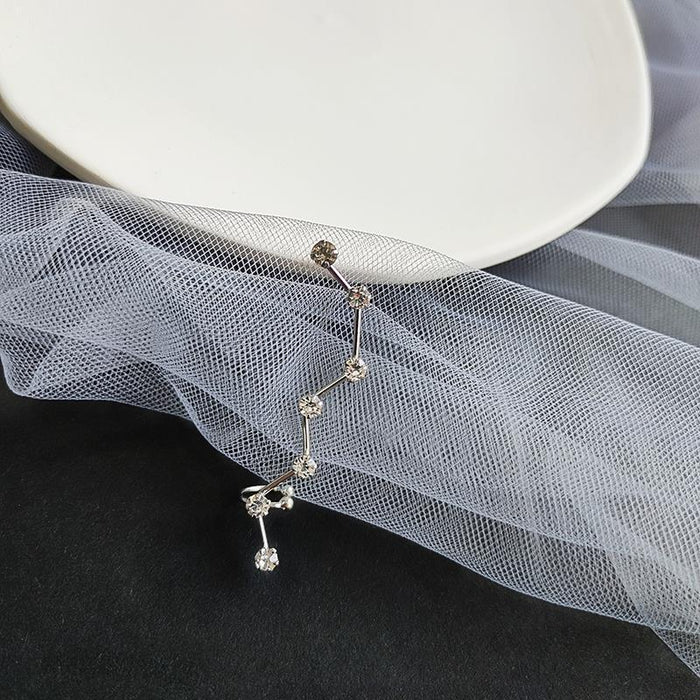 Wholesale Silver Needle Earnail Sparkling Diamond Earpiece Single