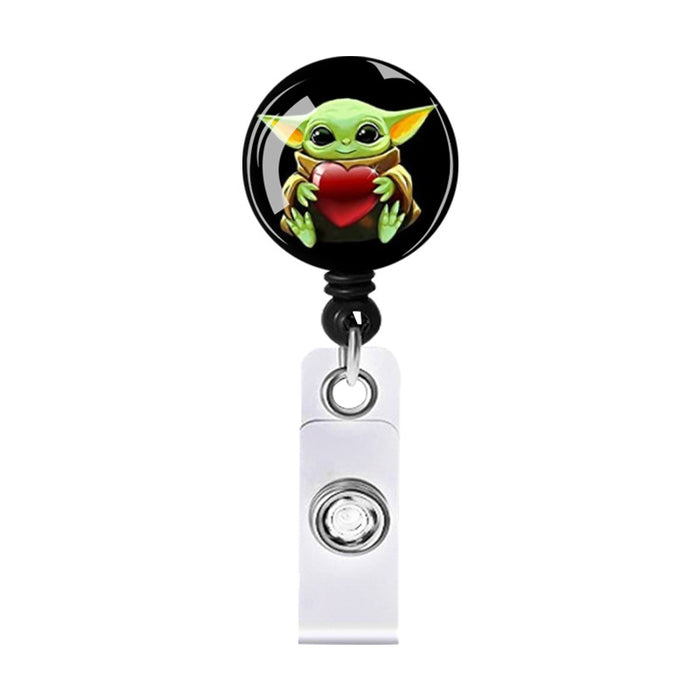 Wholesale ABS Full Flat Patch Skull Smiley Badge Scroll Retractable Keychain JDC-KC-QiDing019