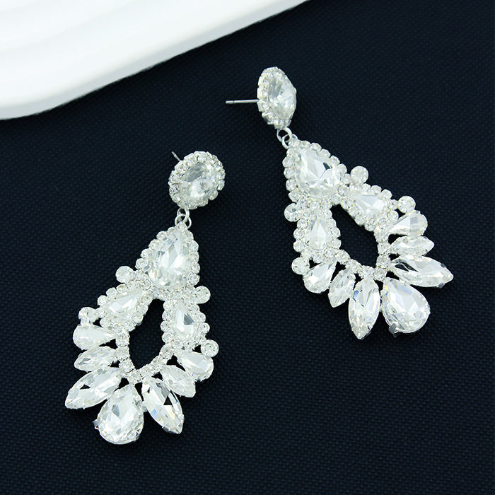 Wholesale Personality Exaggerated Rhinestone Drop Earrings Fashion Popular Claw Chain Earrings