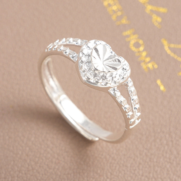 Wholesale Women's Ring Heart to Heart Sweet Fresh Opening Adjustable