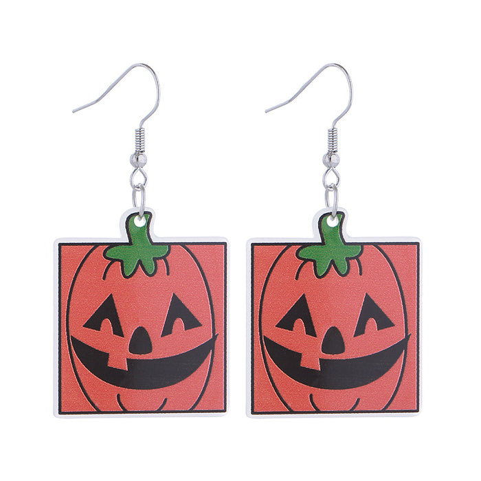 Wholesale Acrylic Pumpkin Head Luminous Earrings  Funny Horror  Earrings