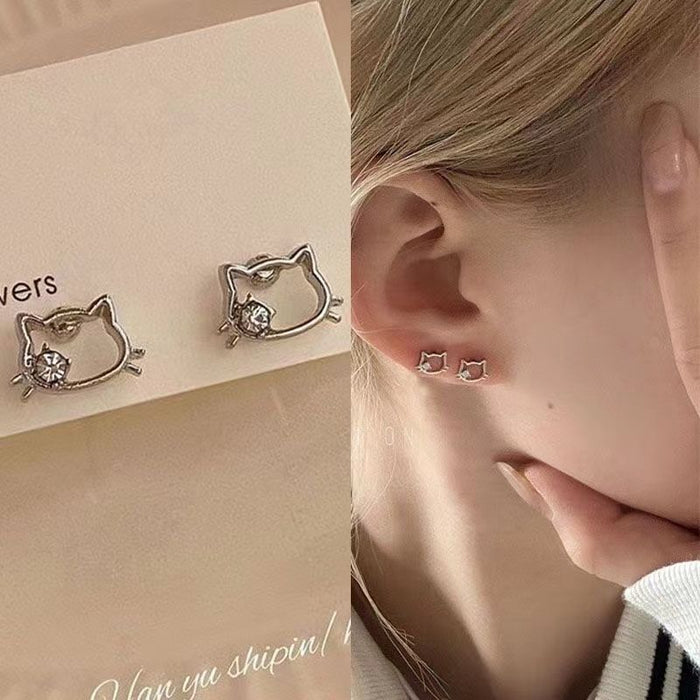 Wholesale Cat Ear Nails Silver Cute Sweet Ear Hole Sleep Free Ear Accessories