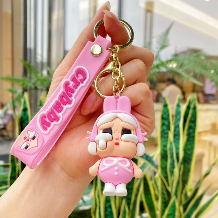 Wholesale Cute teary-eyed doll silicone keychain