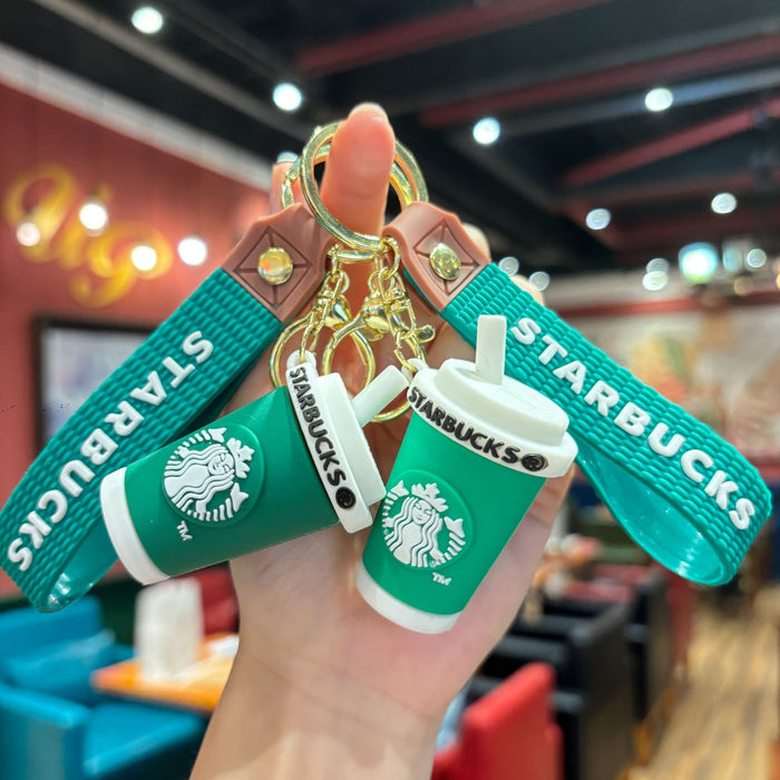 Wholesale Cup keychain cartoon exquisite car keychain milk tea cup student bag pendant