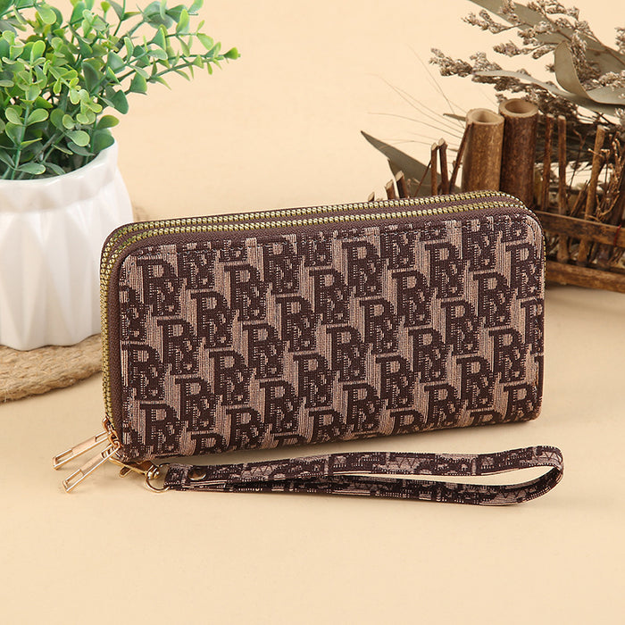 Wholesale PU Leather Clutch Wallet with Flower Pattern and Chain Decoration MOQ≥3
