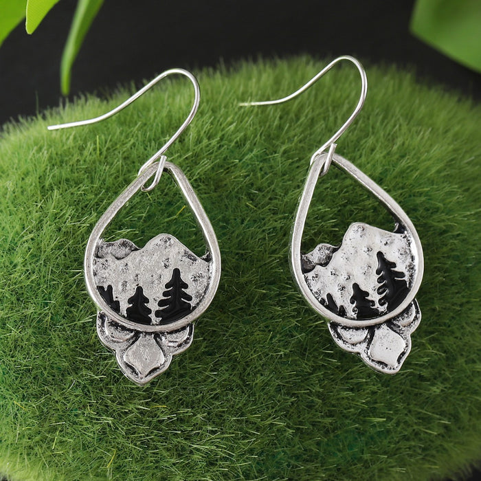 Wholesale Vintage alloy distressed earrings forest-inspired earrings