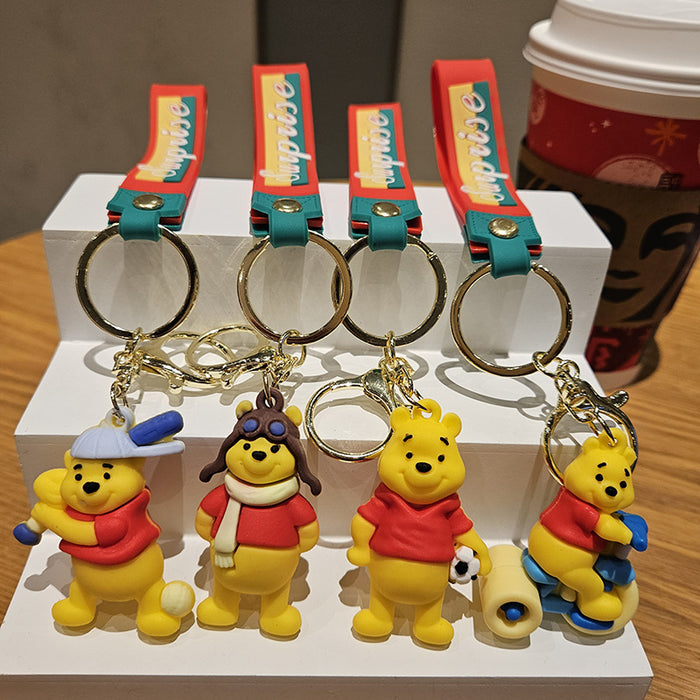 Wholesale Cartoon bear keychain pendant couple bag ornaments bear doll car key chain small gift