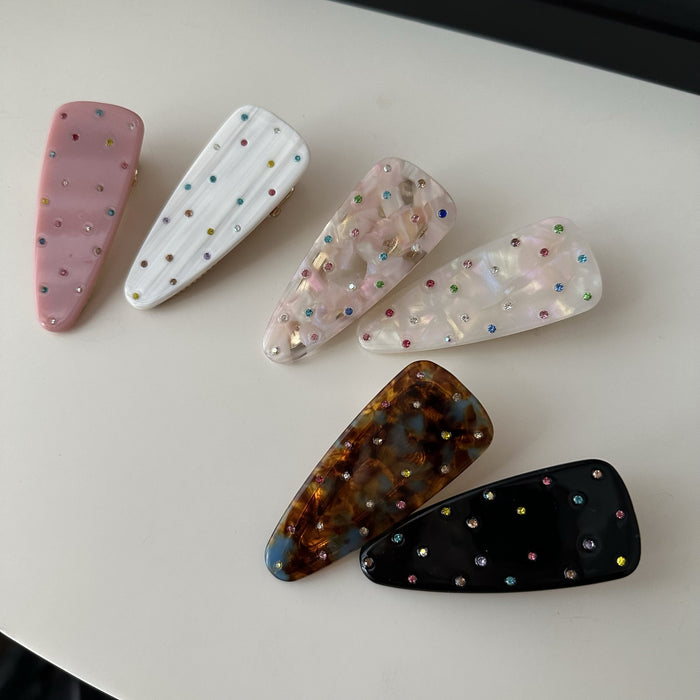 Wholesale Color diamond hair clip with simple side fringe clip